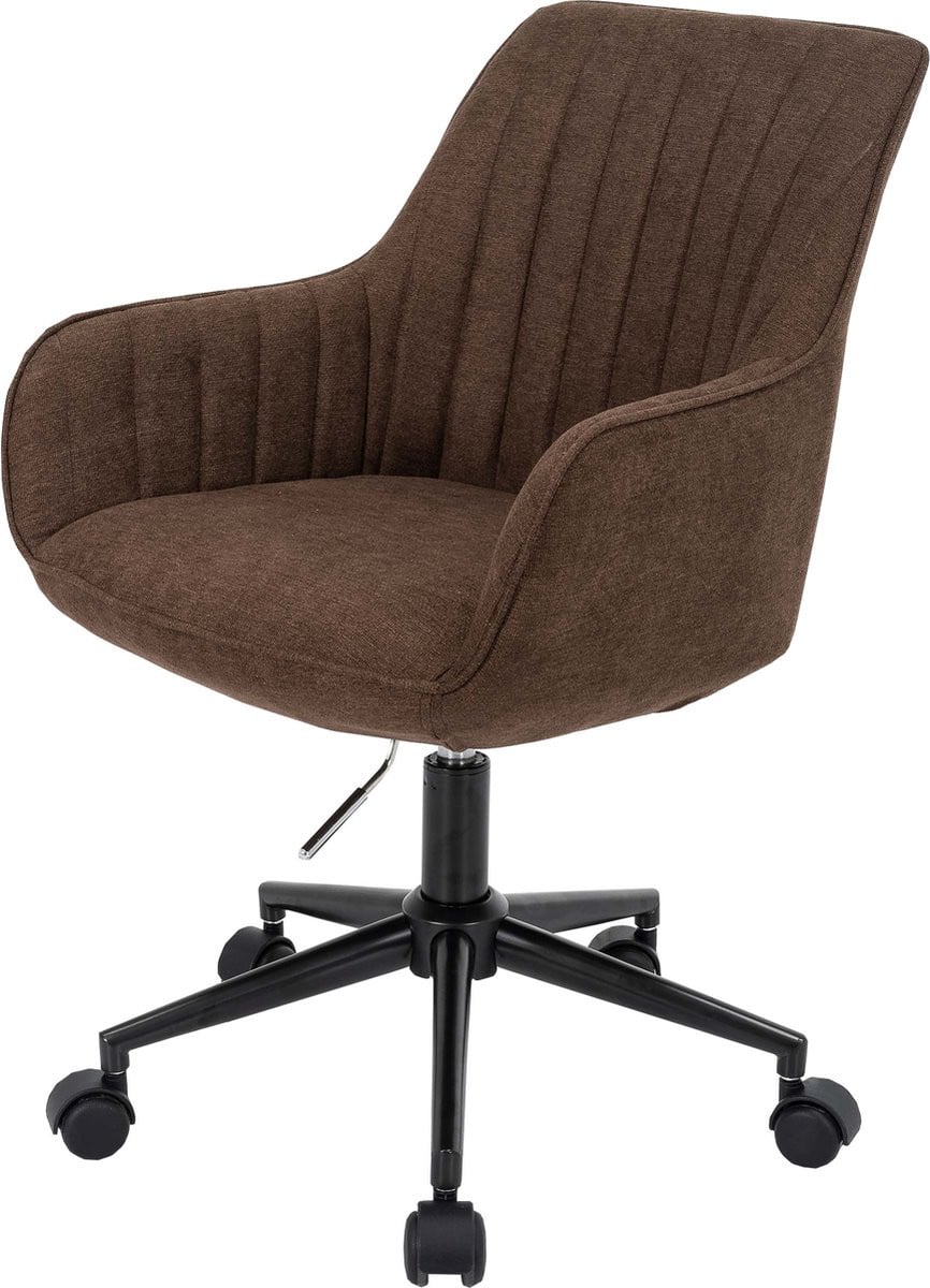 MCW Bureaustoel MCW-J62 met armleuningen, bruin textiel
