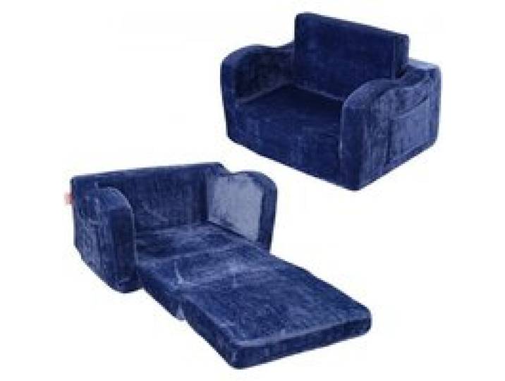 VEVOR Kindersofa 2 in 1 umwandelbares Kindersofa zum Liegestuhl, ausklappbarer Kindersofa-Sessel, Kleinkind Armlehnenstuhl-Bett, zusammenklappbares Kinderspielsofa, Kindercouch Blau 104 x 58 x 32 cm