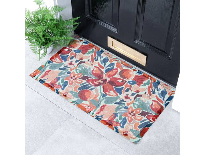 Paillasson DMW-REDFLORAL-7040 40 x 1 x 70cm Multicolore