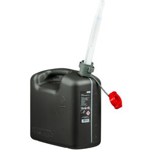Pressol Benzinkanister Kraftstoffkanister, 21143, 10 Liter, mit integriertem Auslaufrohr schwarz, aus Kunststoff