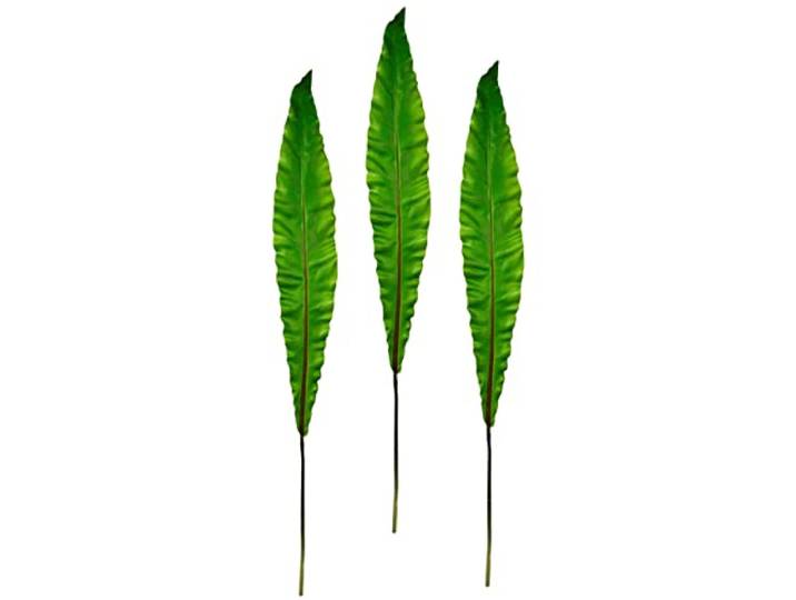 Künstliches Blatt hohes längliches schlankes Palmblatt Monstera Blattzweig Farnblatt Kunstzweig Einzelblatt exotische Deko Dekozweig Dekoblatt Grünblatt Floristik Beiwerk Einzelblume Blumen Stiel
