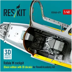 ResKit Rafale M cockpit (Basic edition with 3D decals) for Revell/Academy kit (3D printed)
