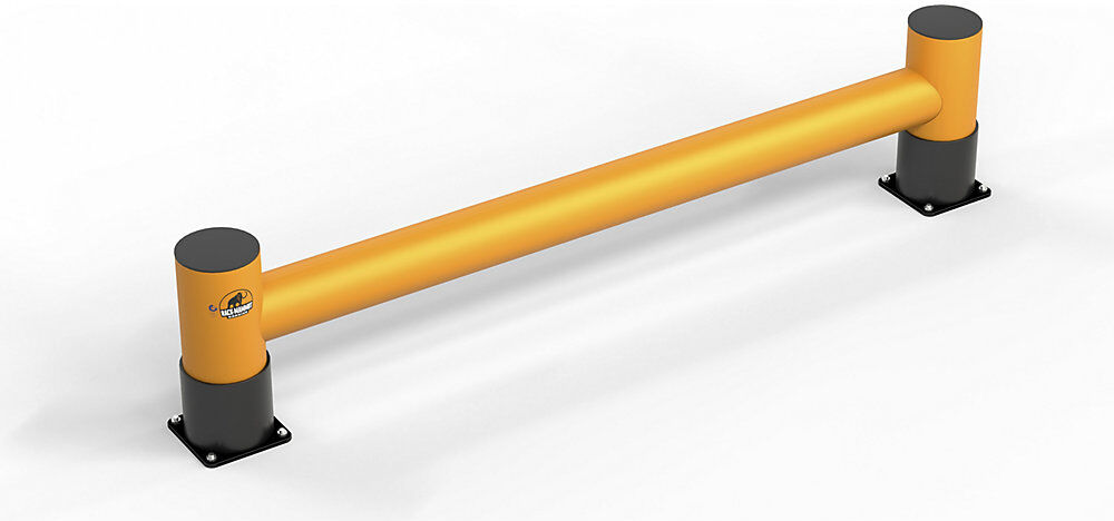 Rammschutzbarriere, Höhe 450 mm, Einzelplanke, Länge 4 m, verkehrsgelb Ampere Rack Mammut