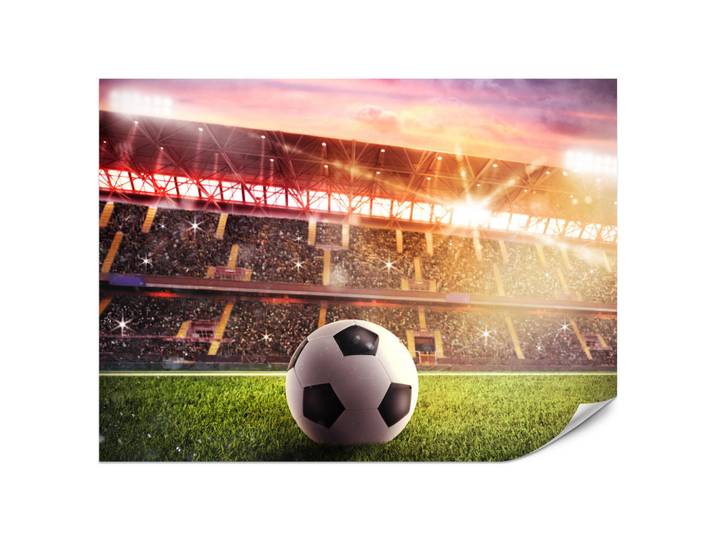 Muralo Fototapete für Jugendzimmer Fußballstadion Nachtlich Lichter Tribünen 450x315, Rot, Rosa, Grün, Gelb, Orange, Braun, Weiß, Grau, Schwarz, Papier, Sport, Rechteckig, 450x315 cm, Tapeten & Wandverkleidungen, Fototapeten