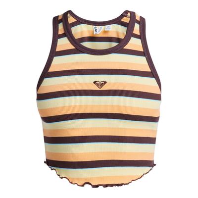 Tanktop ROXY "Sunlight Boost", Damen, Gr. L, french roast hey day stripe, Obermaterial: 95% Baumwolle, 5% Elasthan., Tops Tanktop