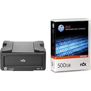HPE StorageWorks RDX500, Speicherlaufwerk, RDX-Kartusche, USB 3.2 Gen 1 (3.1 Gen 1), 2:1, RDX, Schwarz
