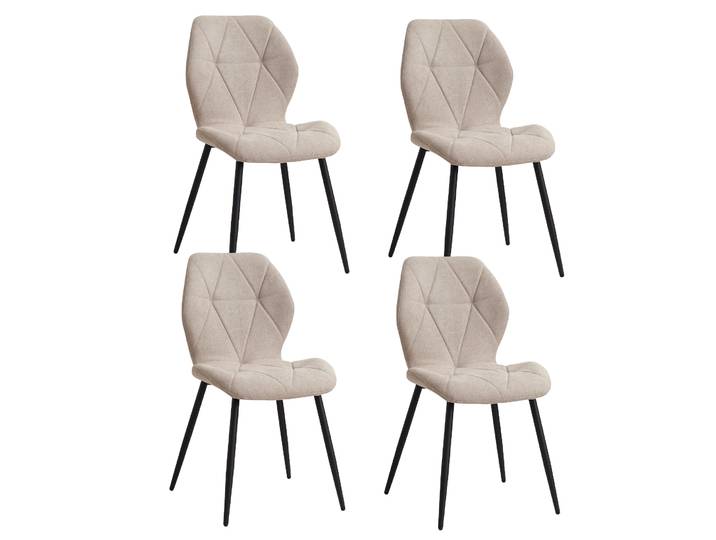 EGOONM – ensemble de 2/4/6 chaises de salle à manger rembourrées en tissu de lin, chaises de cuisine, pieds en métal pour balcon, Restaurant, salle à manger