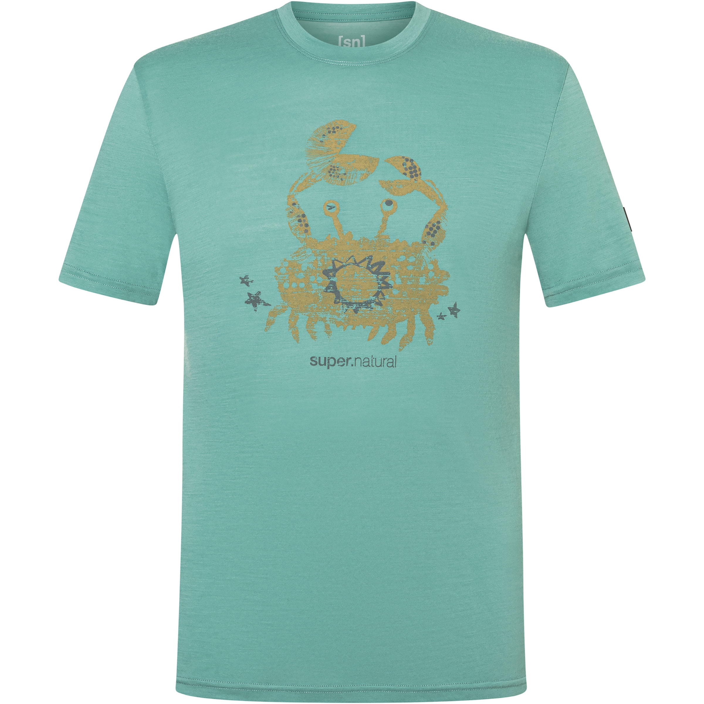 Super.Natural Mr Crab Herren T-Shirts tuerkis Größe M Lifestyle Hautfreundlich Merinowolle