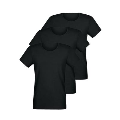 Unterhemd LISCA "3er Pack Herren T-Shirt Odysseus", Herren, Gr. XL, 3 Stk., schwarz, Single-Jersey, , Basic, gerade, Rundhals, Unterhemden Unterhemd