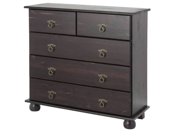 Finca - Commode Avec 3+2 Tiroirs En Pin Marron