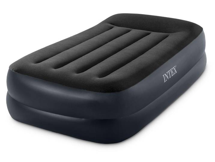 Intex 64122ND Pillow Twin 1-Persoons Luchtbed 99x191x42 cm + Ingebouwde Pomp Zwart