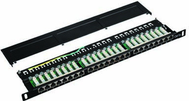 Datacom patchpaneel 19 inch STP 24 poorten CAT5E LSA 0,5U
