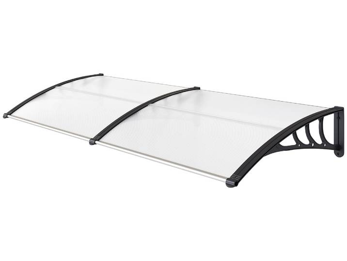 Outsunny Pultvordach Vordach für Haustür 75x195x23 cm Alu Transparent