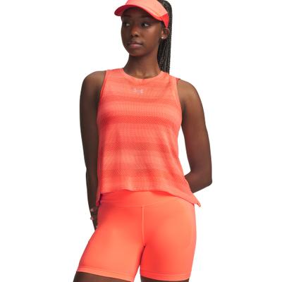 Lauftop UNDER ARMOUR "UA VELOCITI SINGLET", Damen, Gr. XS, orange (electric tangerine,, reflective), Obermaterial: 100% Polyester, Tops, für Lauftraining entwickelt, aus Polyester