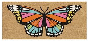 Evergreen 22 in. x 10 in. Butterfly Fantasy Flocked Sassafras Coir Switch Mat