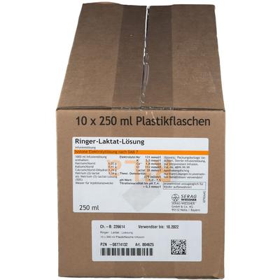 Ringer Laktat Lösung Plastik 10x250 ml Infusionslösung