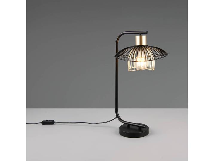 Reality Leuchten Tischlampe Lauris, schwarz, für Wohn- / Esszimmer, Metall, Modern