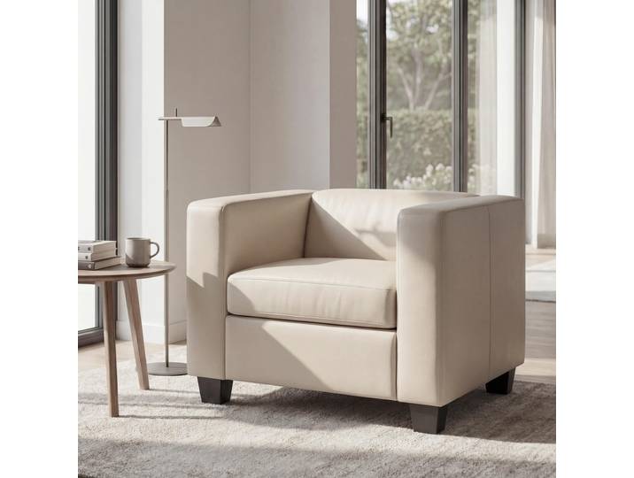 Sessel Loungesessel Lille, Kunstleder Weiß