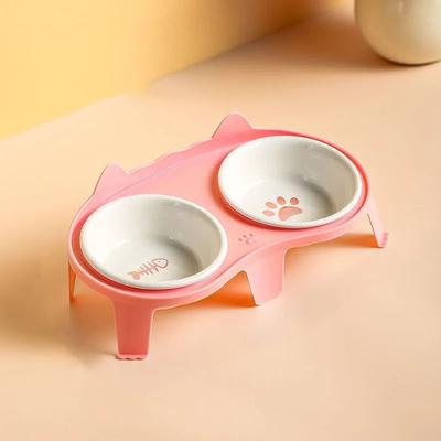 Inspire Essentials CeramiTilt Elevated Double Cat Bowl Set 3
