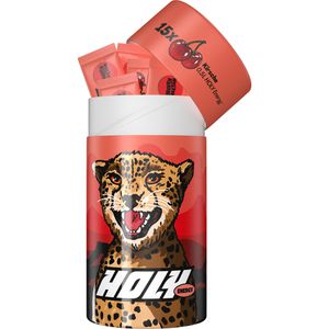 Holy Getränkepulver Energy Cherry Cheetah, Kirsche, Energy-Drink, mit Koffein, Vitaminen & zuckerfrei, 15 Stück