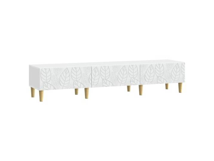 KGHERMDF TV-Schrank 147 x 34,5 x 30 cm Weiß Holzwerkstoff Vintage Design, Stauraum mit Schubladen, Raumteiler, Wohnzimmer Möbel