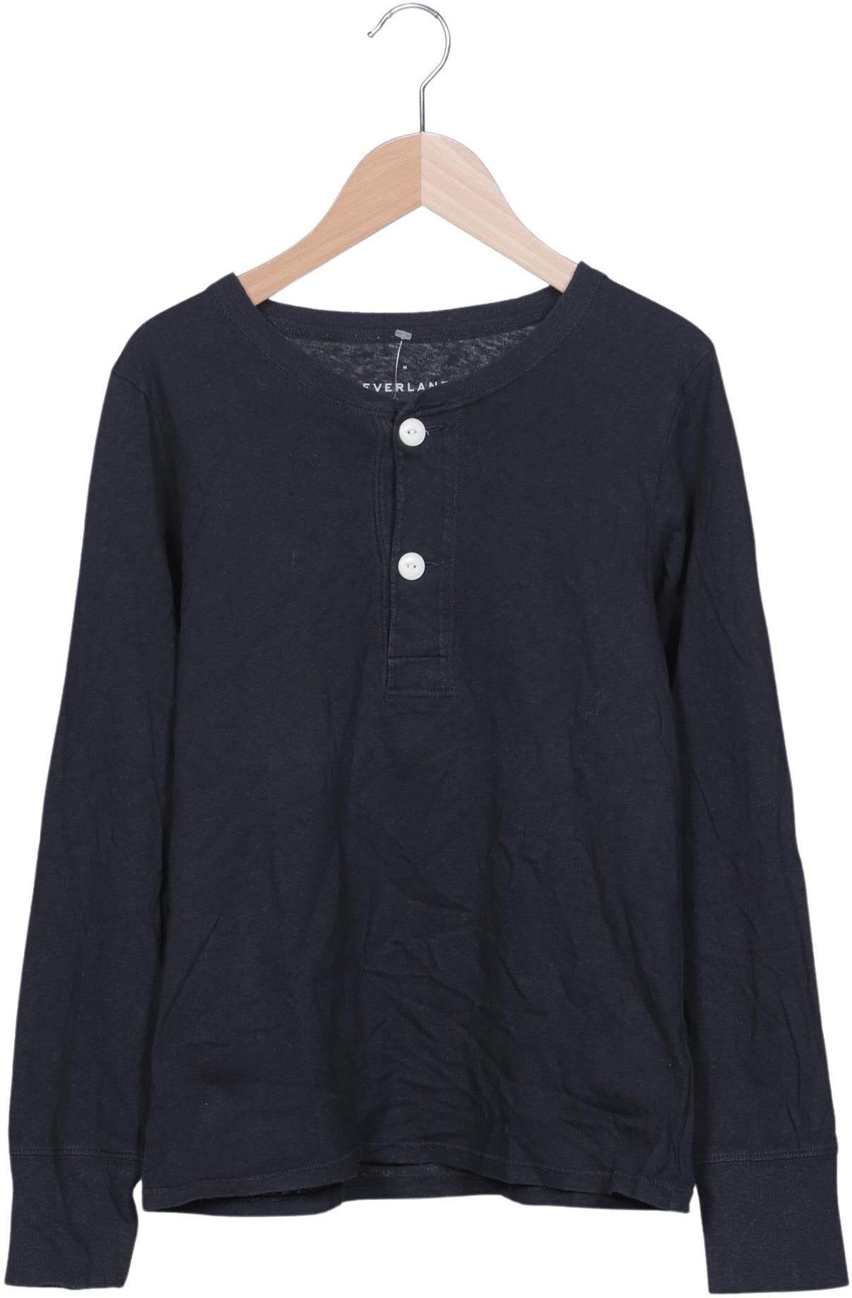 Everlane Damen Langarmshirt, Marineblau, Gr. M, Baumwolle - Second Hand