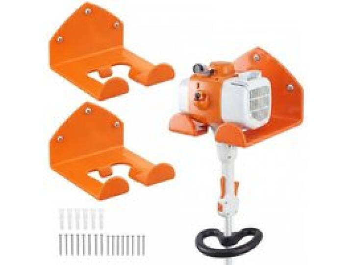 VEVOR 2 Stk. Gerätehalter Werkzeughalter 41kg Tragkraft 15x15x10cm Orange, Zur Wandmontage, Kohlenstoffstahlkonstruktion, Mit Schrauben & Dübeln, Elektrowerkzeug Aufhänger für Garage Werkstatt Lager