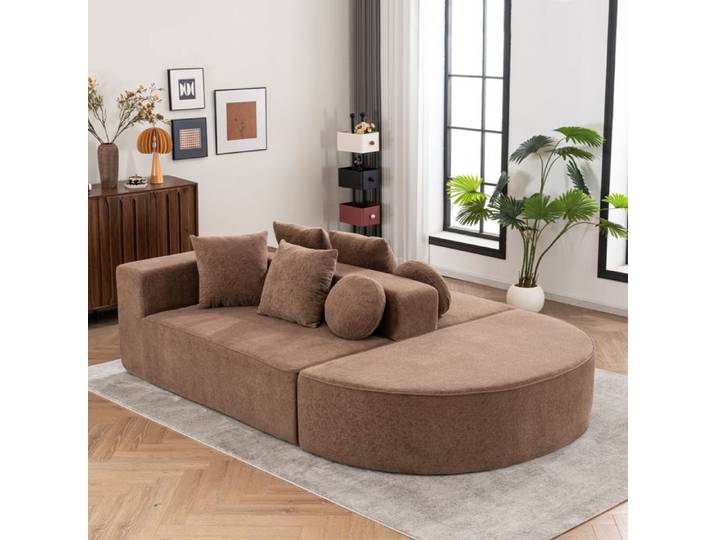 Canapé - CIPACHO - Nuage - Modulaire - Revêtement chenille - Brun