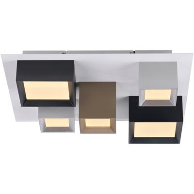 NEUHAUS PURE LED Deckenleuchte "PURE Manhattan", grau (multicolor), 1, Ø 15cm H: 15cm, 1 Stk., Leuchten, Stufenloses dimmen per Funk-Fernbedienung, CCT, Multicolor, LED Deckenleuchte