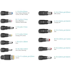 Avacom QuickTIP-CAR - univerz álnÃ­ autoadaptÃr pro notebooky + 13 konektorÅ ̄ (65 W), Notebook Netzteil, Schwarz
