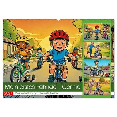 Mein erstes Fahrrad - Comic (Wandkalender 2027 DIN A2 quer), CALVENDO Monatskalender