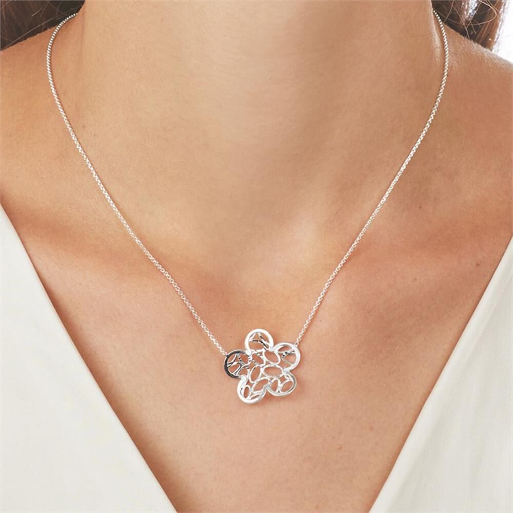 Unique Kette Blume aus 925er Sterlingsilber silber