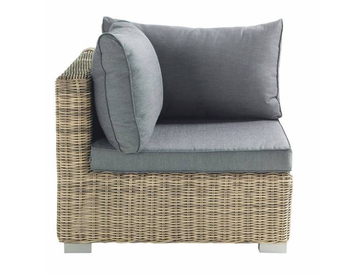 Eckelement für Gartensofa aus recyceltem Kunstharzgeflecht