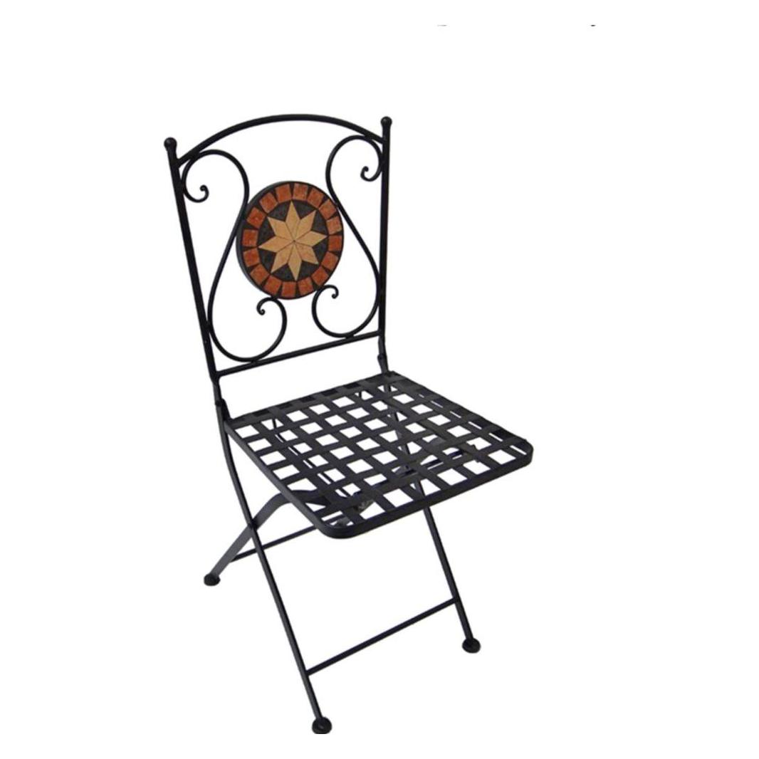 Garden Pleasure Sitzgruppe Pular, schwarz Keramik, Metall, 3-teilig (950500)