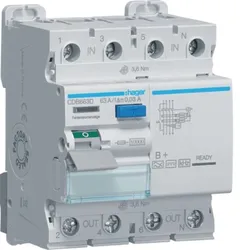Hager Fehlerstromschutzschalter CDB663D
