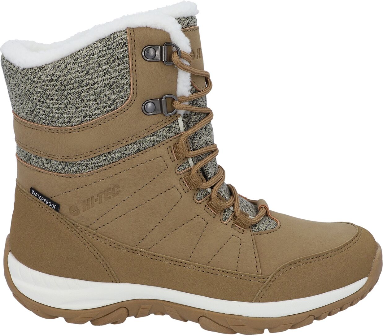Winterstiefel HI-TEC "RIVA MID WP", Damen, Gr. 36, Warmfutter, braun (natural, overland), Synthetik, Textil, mehrfarbig, Schuhe Winterstiefel, Winterstiefel, Snowboots, Winterschuhe, wasserdicht & gefüttert natural, overland 36, Warmfutter