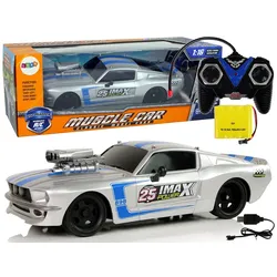 R/C Sportwagen 1:16 Silver Blue Stripes Pilot