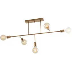 ROSSINI ILLUMINAZIONE VALO Moderne Deckenleuchte mit 5 Lichtern E27 IP20 aus satiniertem Goldmetall – Minimales Design für diffuse Innenbeleuchtung – Rossini-Gruppe