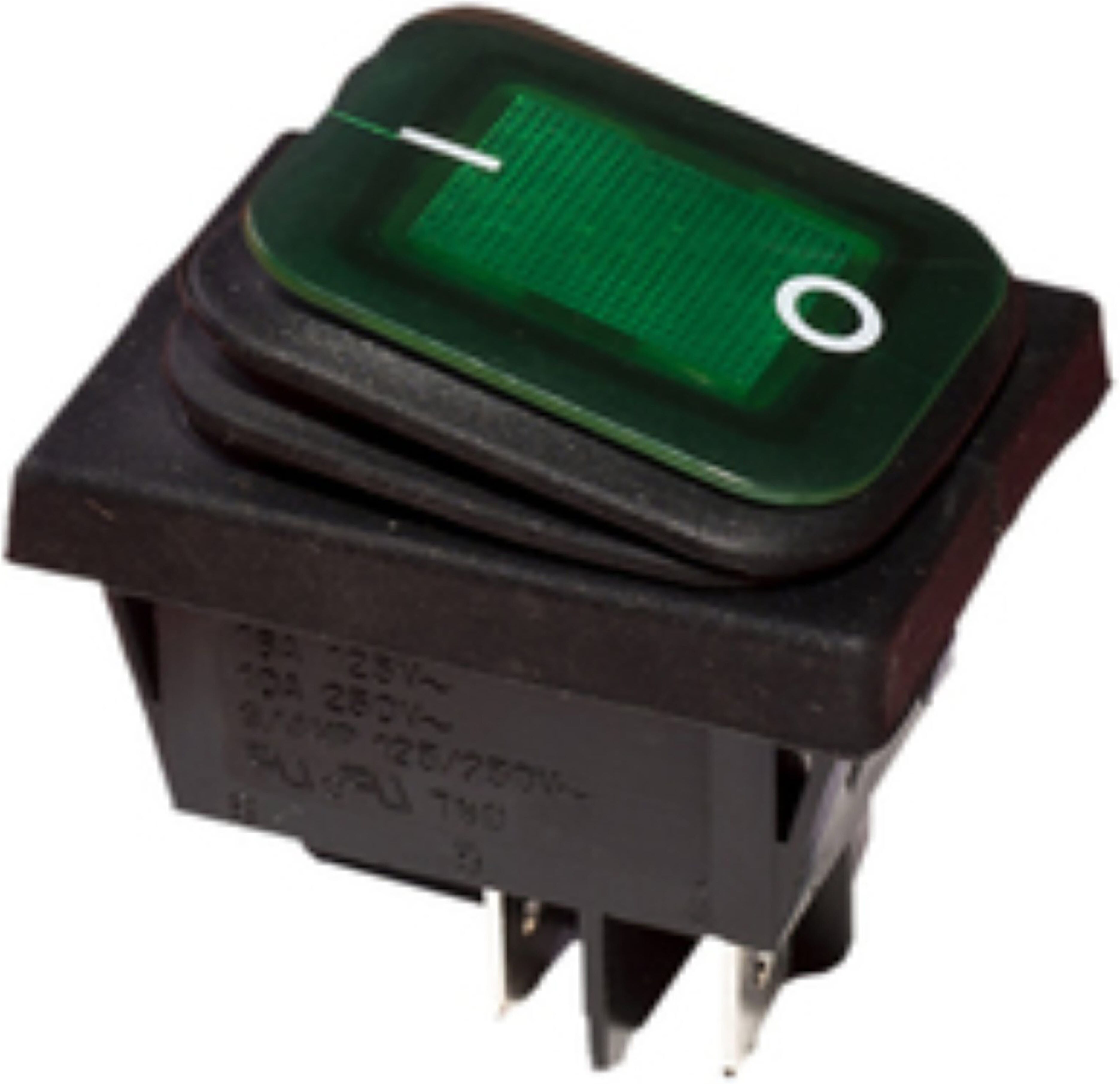 Tecnomat INTERRUTTORE INCASSO 2P 230V 16A VERDE LUMINOSO 22x30 mm COLLEGAMENTO A FASTON