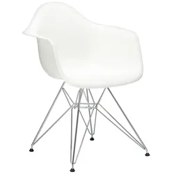 Vitra Stuhl Eames Plastic Armchair DAR 63x83x59 cm, Gestell: verchromt, Designer Charles & Ray Eames