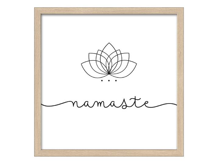 Holzbild Namaste Typ B Floatglas, MDF Schwarz/Weiß 33 x 33 x 1cm