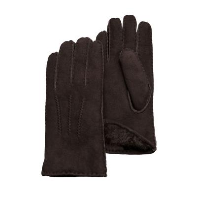 Lederhandschuhe PEARLWOOD "NORTH", Herren, Gr. 8,5, braun (schwarzbraun), Schafsleder, unifarben, Handschuhe, warm gefüttert, Ziernähte, Temperaturregulierend