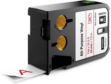 Dymo 1868758 XTL fita vinil vermelho sobre branco 24mm