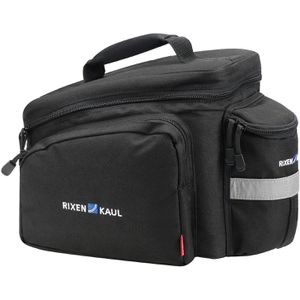 Rixen&Kaul Gepäckträgertasche Rackpack 2, mit Racktime-Adapter, schwarz, 10 Liter, mit Regenschutz, reflektierend