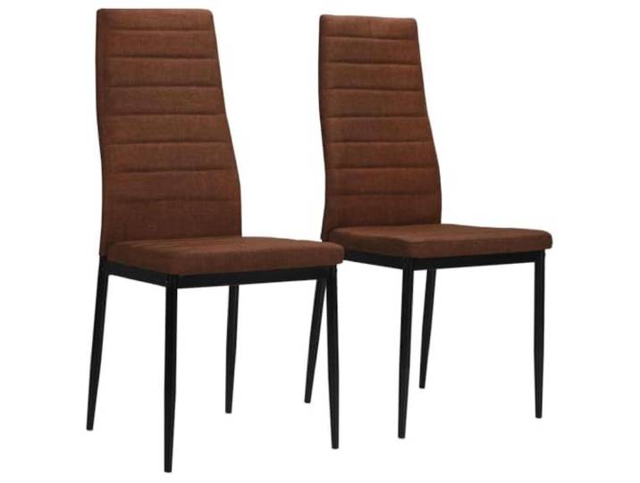 HEFZGDB Esszimmerstühle 2 STK. Braun Stoff Modernes Design Robuster Stahlrahmen Hochwertiges Polyestergewebe Dick Gepolstert Ergonomisch Bequem Strapazierfähig Einfache Montage