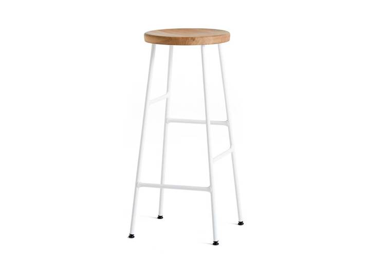 HAY Cornet tabouret de bar rond 75 cm Oiled oak-cream white