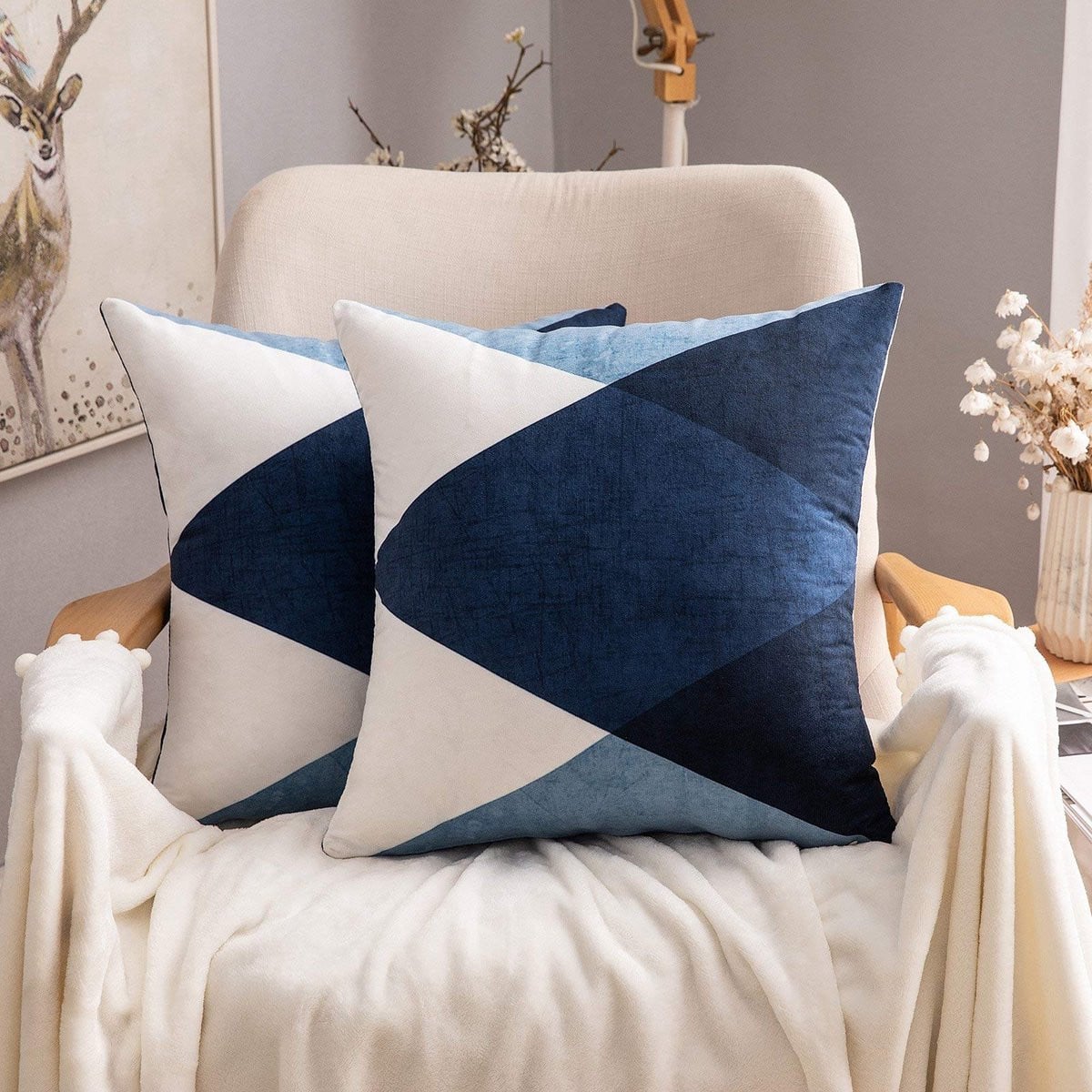 Ibenzoa Scandinavische Kussenhoezen Set van 2 voor Huiskamer Decoratie