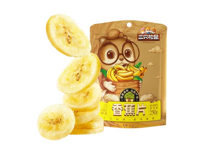 Three Squirrels bananenchips grote zak 250 g