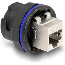 Delock RJ45 Cat.6A Einbaubuchse / Kupplung schwarz (Netzwerk Kupplung), Zubehör Netzwerk