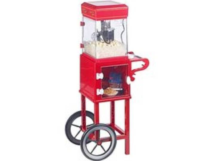 Machine à pop-corn Cinéma - Rosenstein & Söhne - Avec chariot rétro - Rouge - 300W